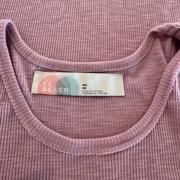 Free People FP Beach La Nite Tank Dress Swim Cover Up Lavender Ribbed XS NWT - Picture 6 of 13